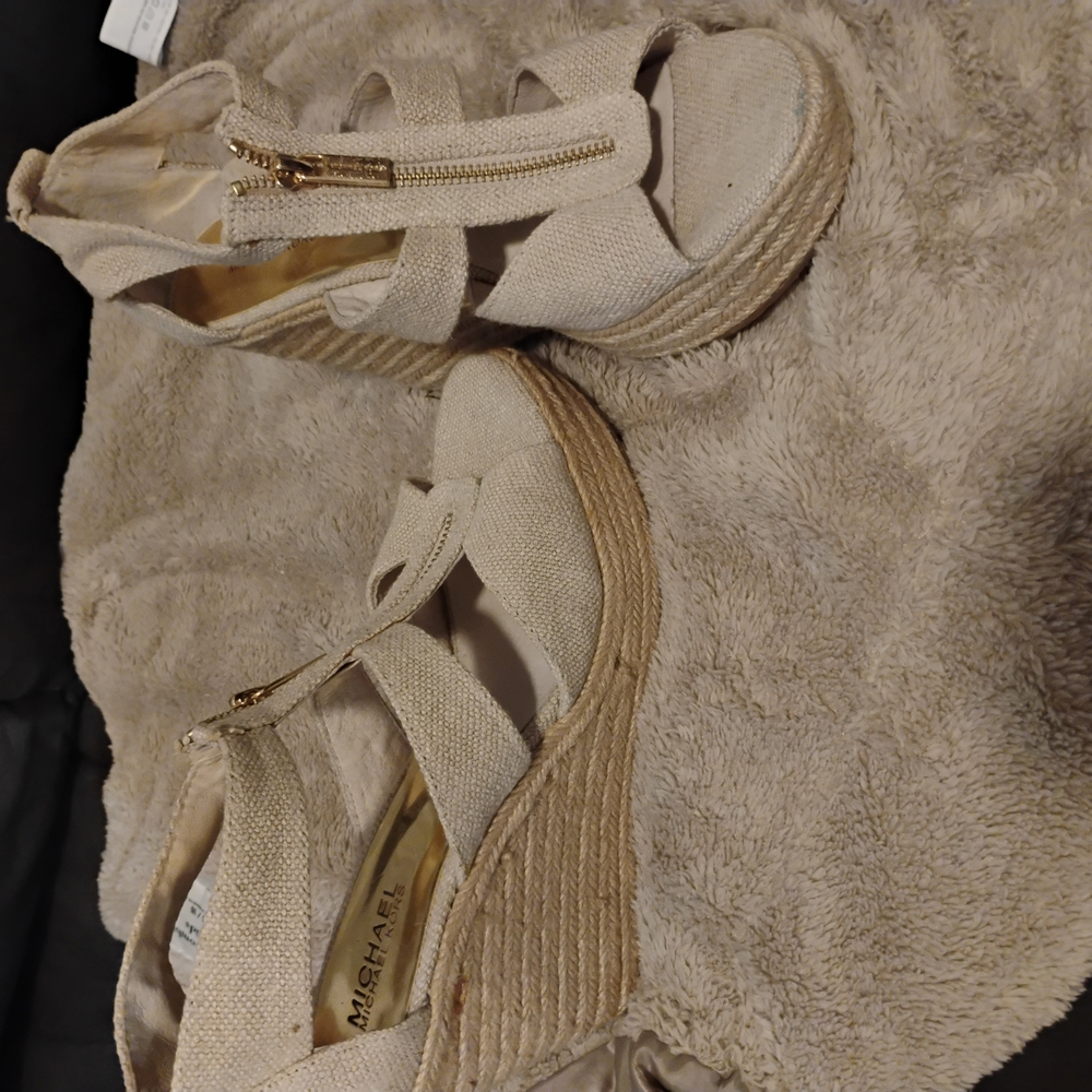Michael Kors Cream Wedge Sandals